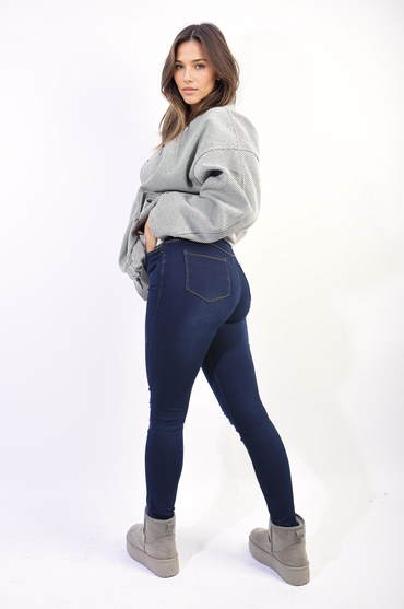 High Waisted Ripped Skinny Jeggings-1