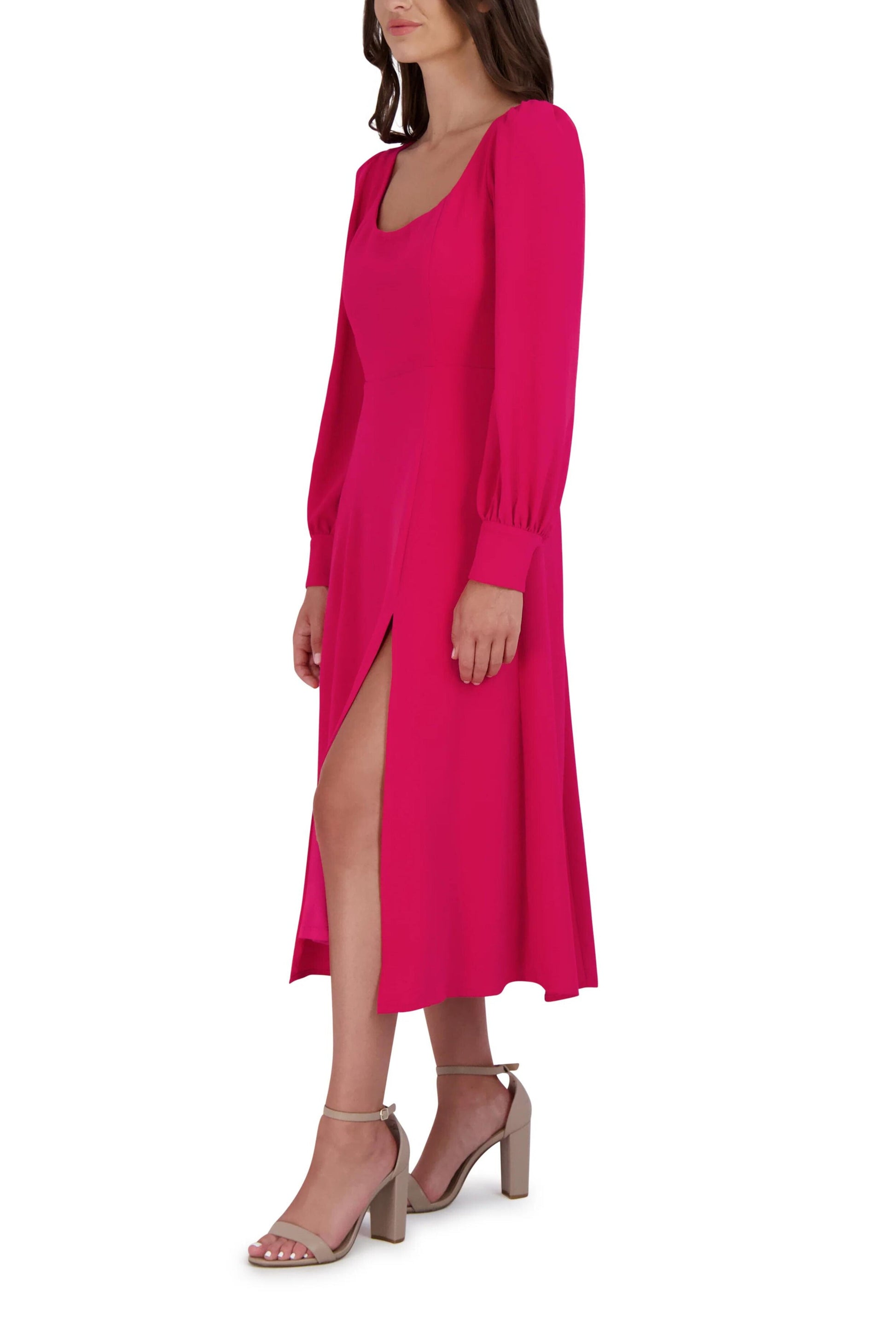 Julia Jordan Long Sleeve Front Slit Dress-2