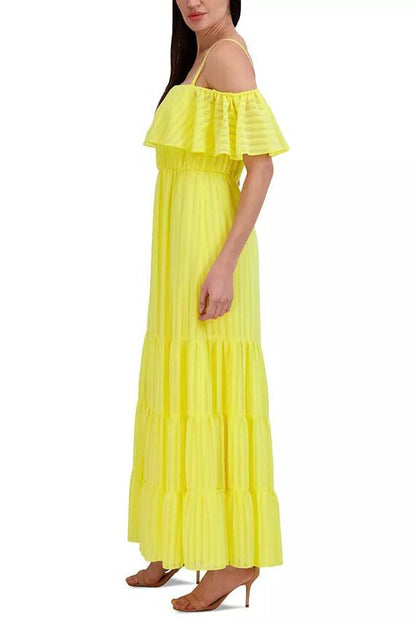 Julia Jordan Off-The-Shoulder Tiered Chiffon Maxi Dress-2