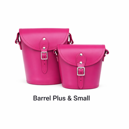 Handmade Leather Barrel Bag - Magenta-3