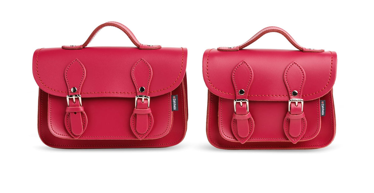 Handmade Leather Micro Satchel - Magenta-4
