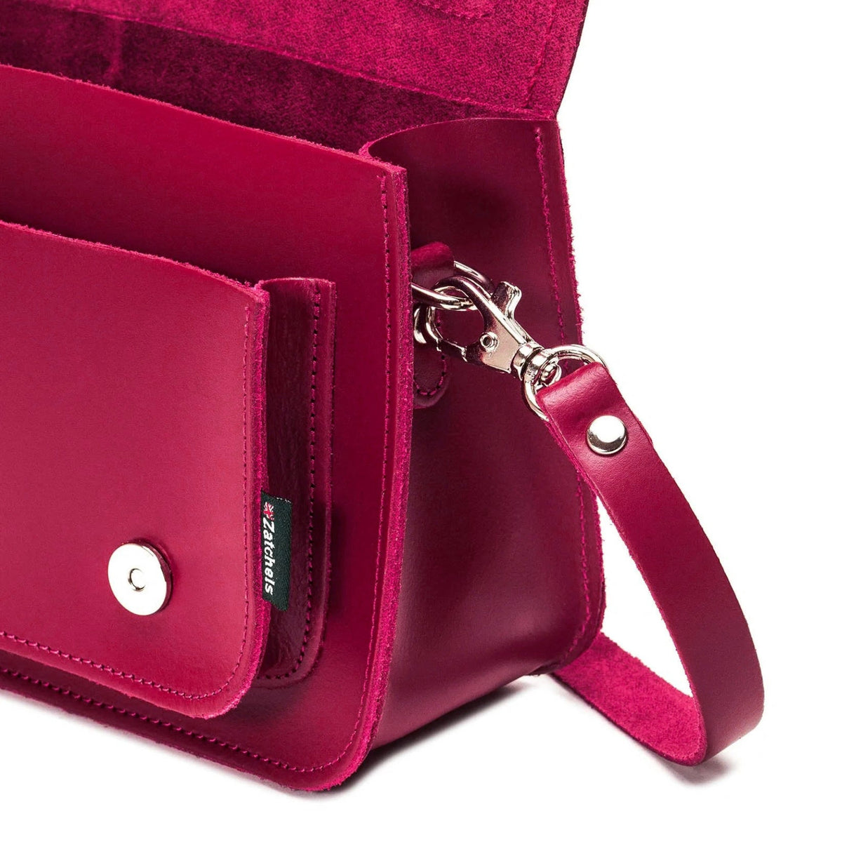 Handmade Leather Micro Satchel - Magenta-3