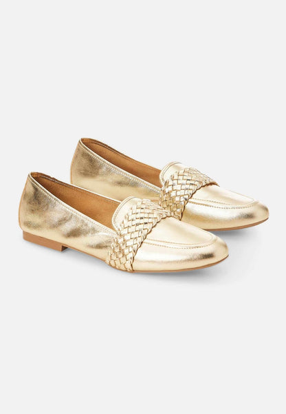 Golden Baru Leather Loafers - Summer-2