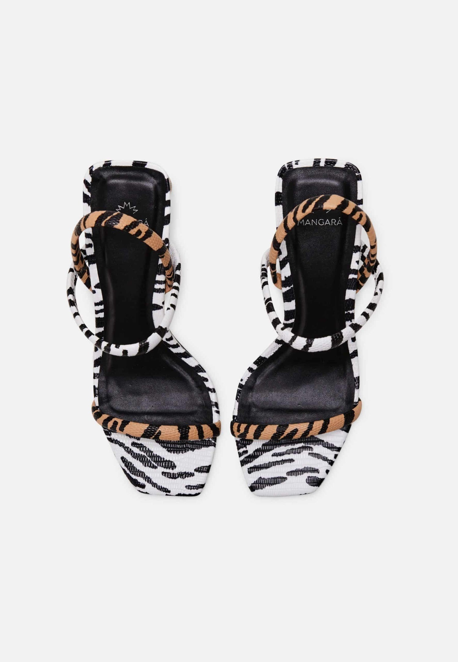 Animal Print Calf Leather Sandals – Women’s 6.5 cm Block Heel Open Toe-1