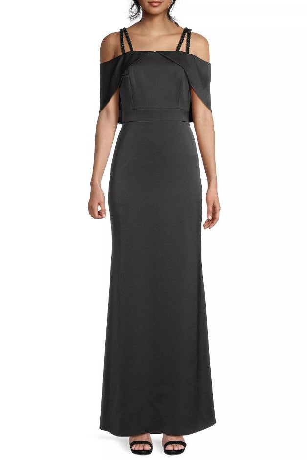 Aidan Mattox Double Strap Satin Column Gown-0