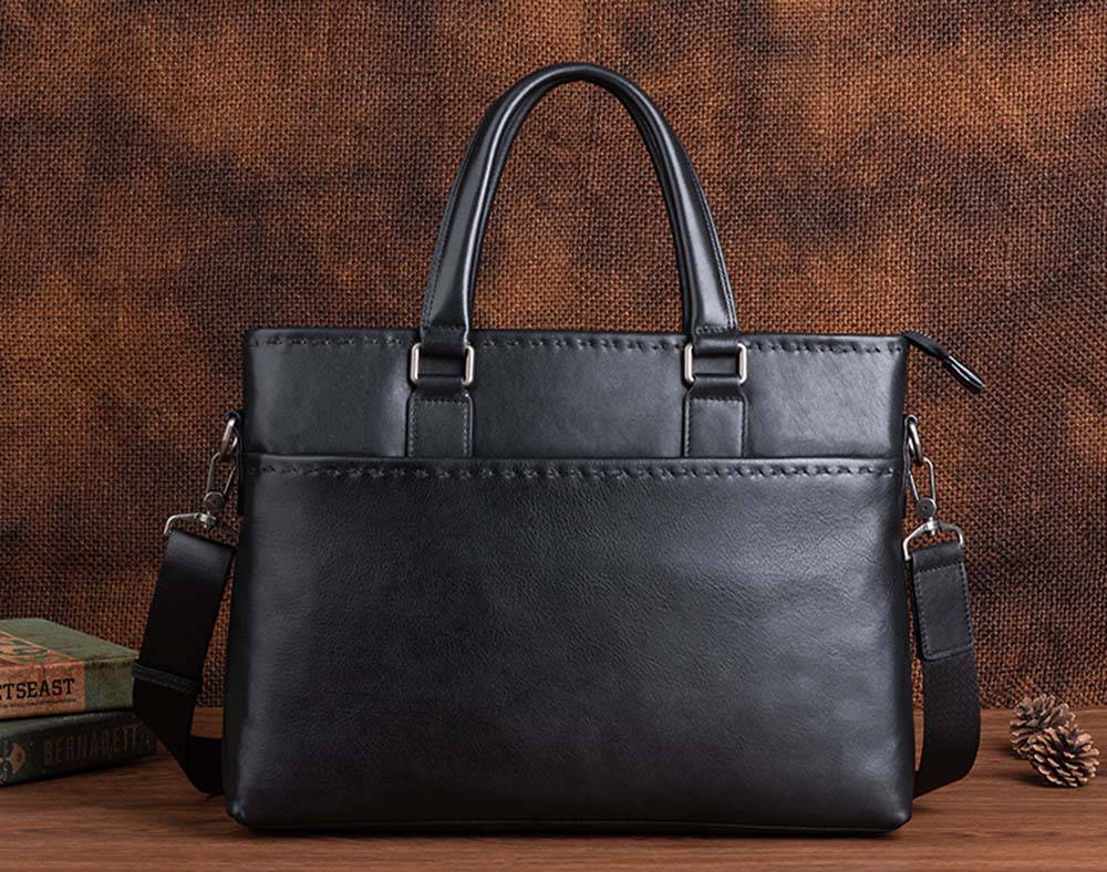 Mens Vintage Leather Buiness Briefcase Shoulder Cross Body Bag 2769