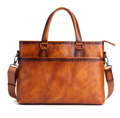 Mens Vintage Leather Buiness Briefcase Shoulder Cross Body Bag 2769