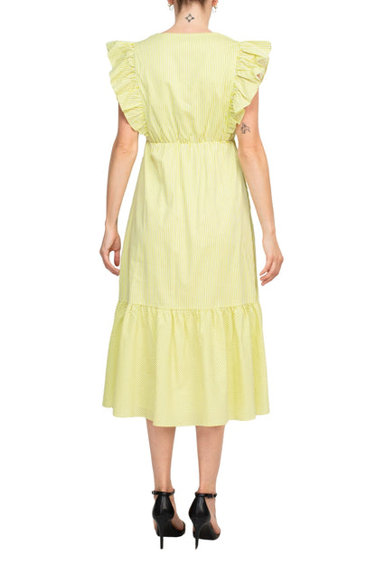 Nanette Lepore Stripe Cotton Ruffle Midi Dress-2