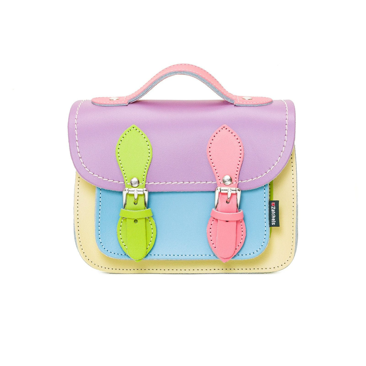 Handmade Leather Micro Satchel - Pastel Kaleidoscope-0