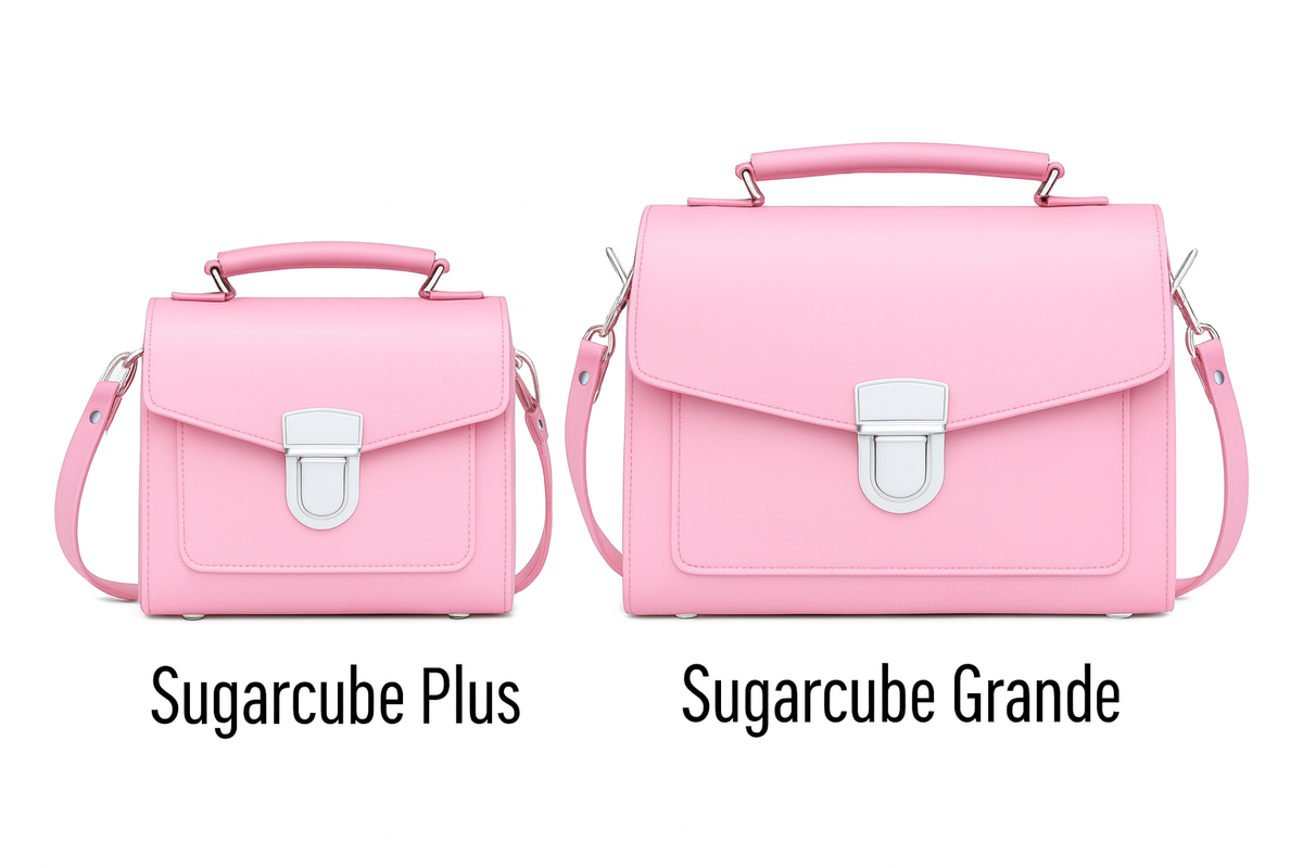 Handmade Leather Sugarcube Handbag - Pastel Pink-2