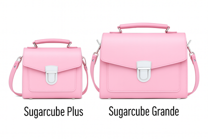 Handmade Leather Sugarcube Handbag - Pastel Pink-2