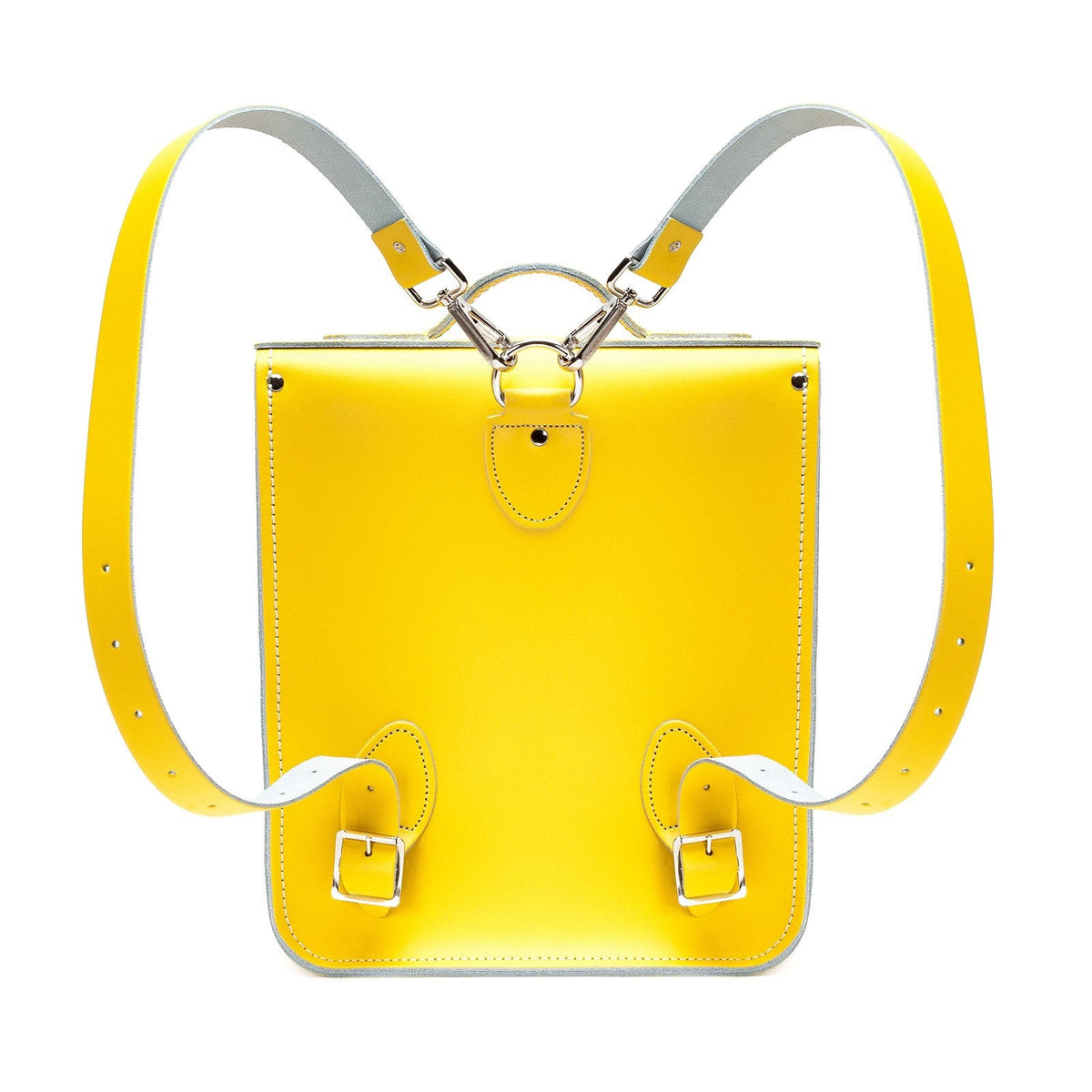Handmade Leather City Backpack - Pastel Daffodil Yellow-2