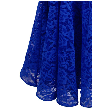 Women's Cap Sleeve Beading Lace Evening Dresses Long Mermaid Wedding Party Gown Blue