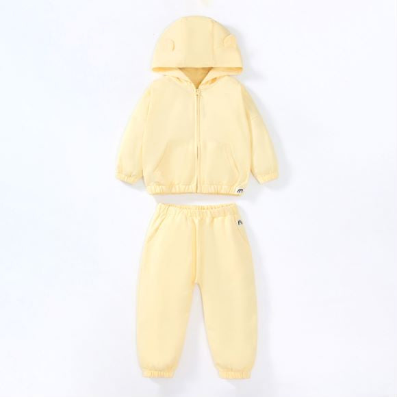 Baby Unisex Solid Color Cartoon Shape Casual Cardigan Sets