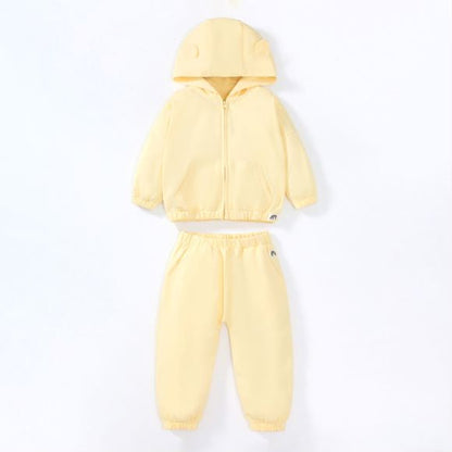 Baby Unisex Solid Color Cartoon Shape Casual Cardigan Sets