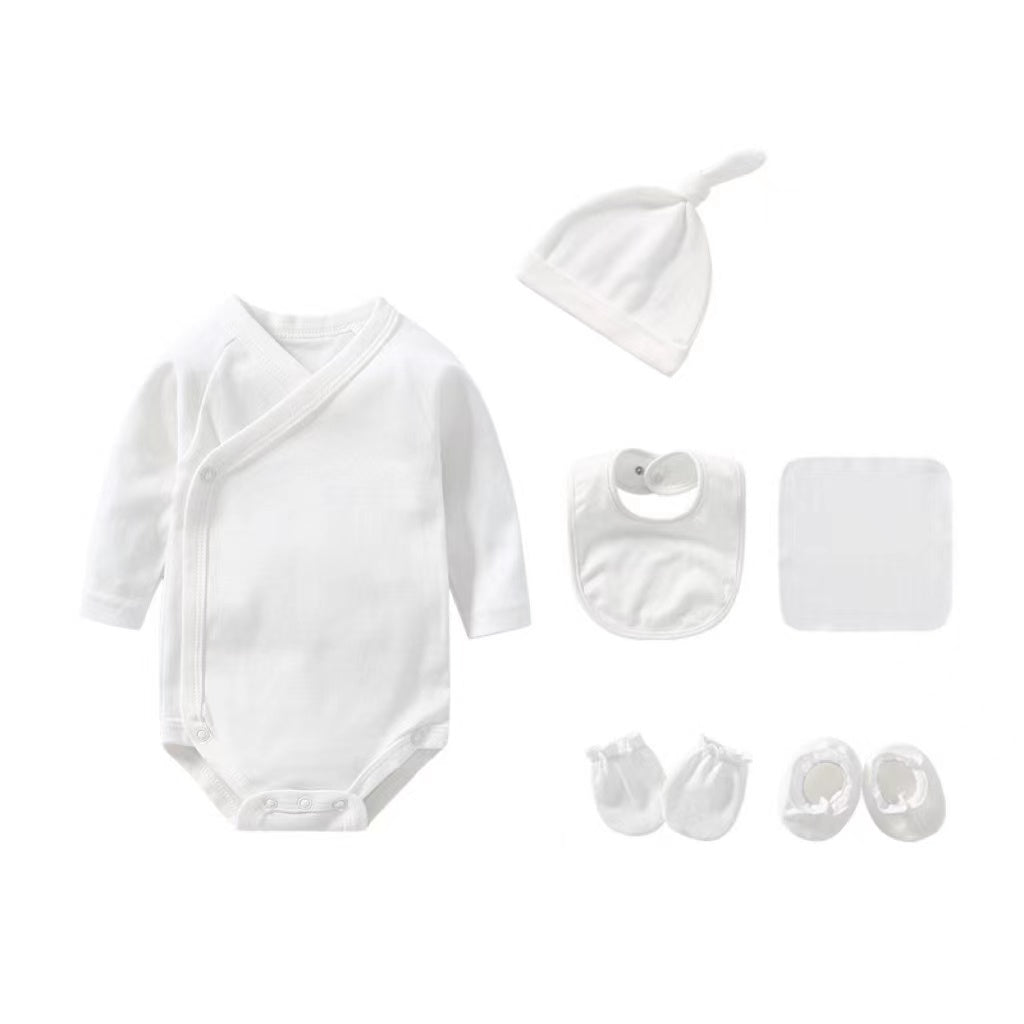 Newborn Solid Color Cotton Bodysuit Thin Style Sets-7