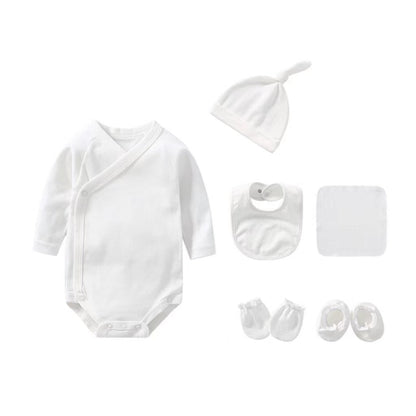 Newborn Solid Color Cotton Bodysuit Thin Style Sets-7