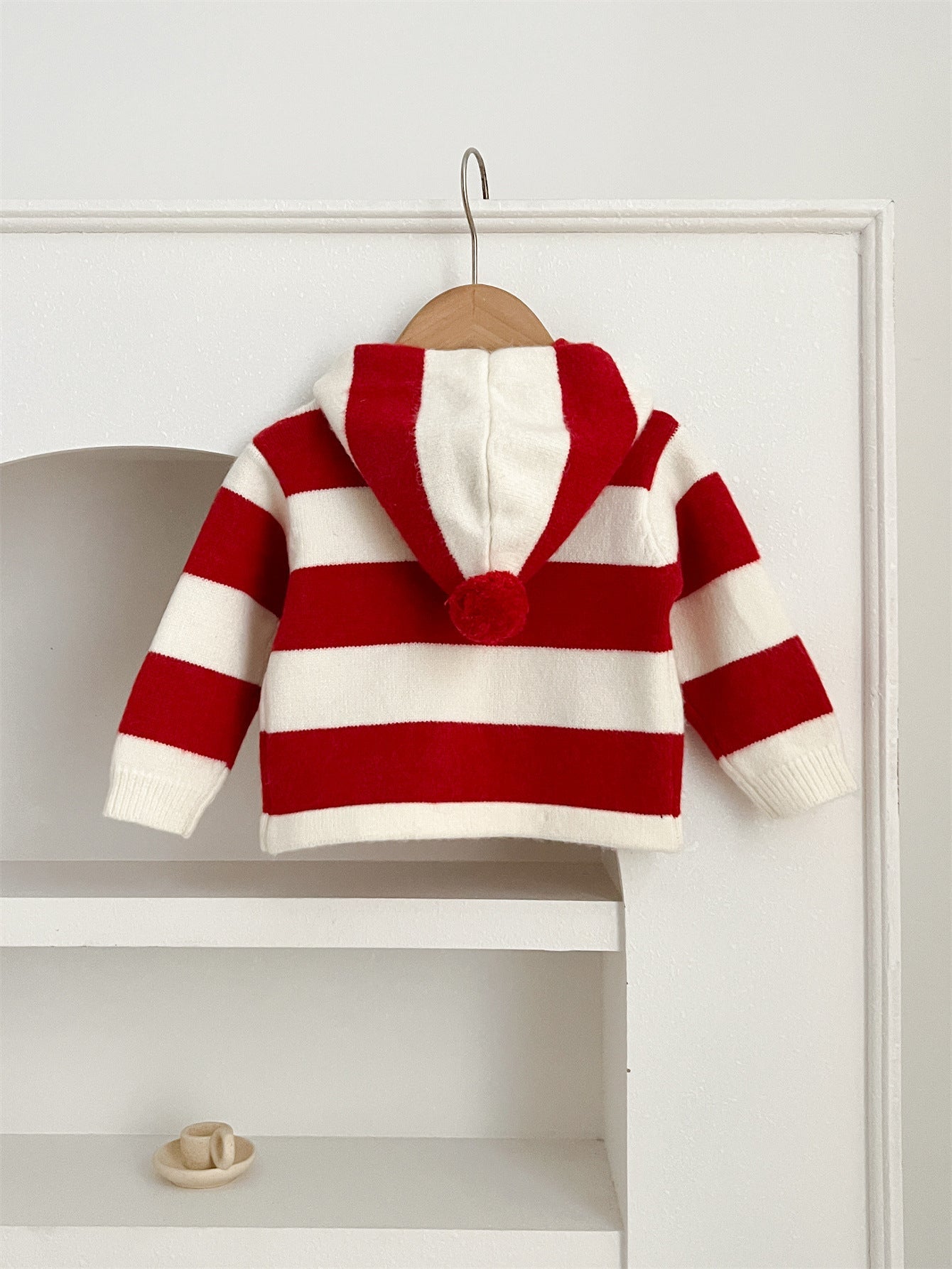 Arrival Baby Kids Girls Striped Color Patchwork Single Breasted Knitwear Hoodie-1