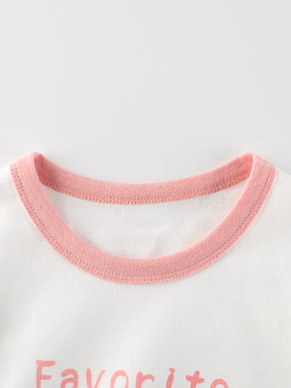 Autumn New Arrival Kids Girls Animals Cartoon and Letters Print Crew Neck Color Patchwork Long Sleeves Pullover Sweatshirt-2