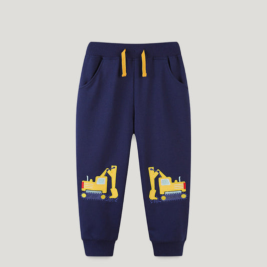 Autumn Embroidered Pattern Casual Trousers