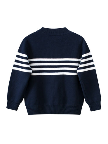 Baby Boy Kids Striped Pattern Zipper Front Design All Match Cardigan