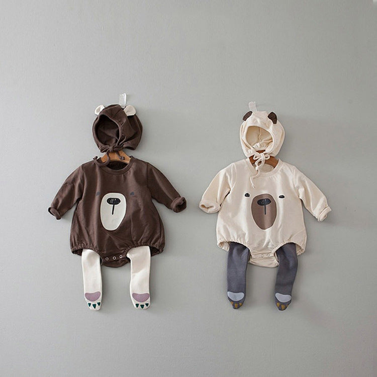 Baby 1pcs Cartoon Bear Graphic Simple Style Crotchets Jumpsuit