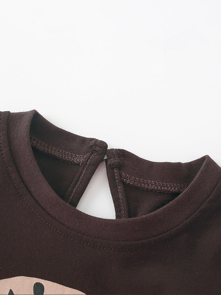 Summer Baby Kids Girls Leopard Cartoon Print T-Shirt And Pants Clothing Set-4