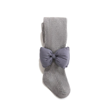 Baby Girls Kids Solid Color Striped Pattern Design Double Thick Bows Pantyhose