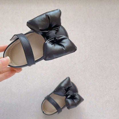 Autumn Baby Girl Butterfly Bow Attached Toddler Soft-Sole Anti-slip Walking Shoes-2