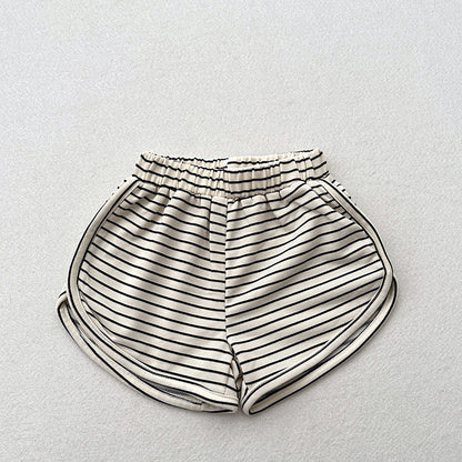 Summer New Arrival Kids Unisex Casual Thin Striped Basic Shorts