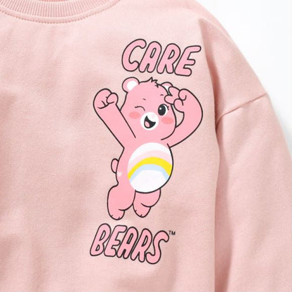 Baby Girl Pink Cartoon Bear Pattern Cotton Hoodie