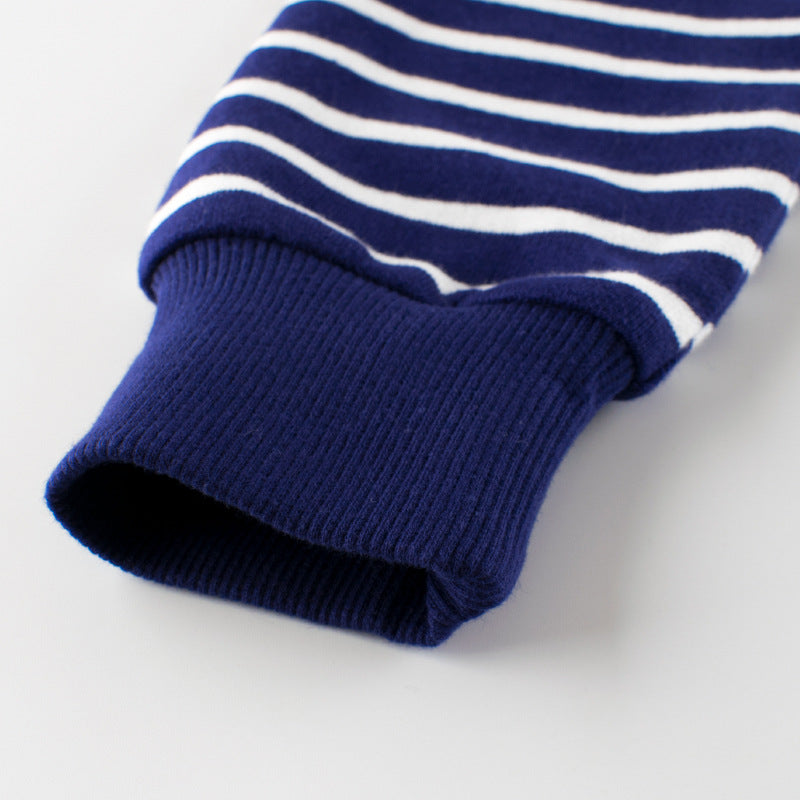 Baby Boy And Girl Striped Pattern Long Sleeve Hoodie-2