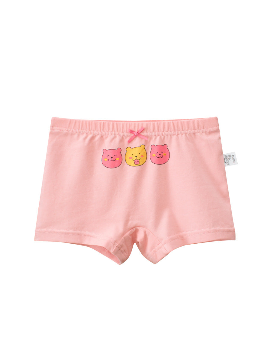 Girls’ Cartoon Printed Boxer Shorts Breathable Underwear Set