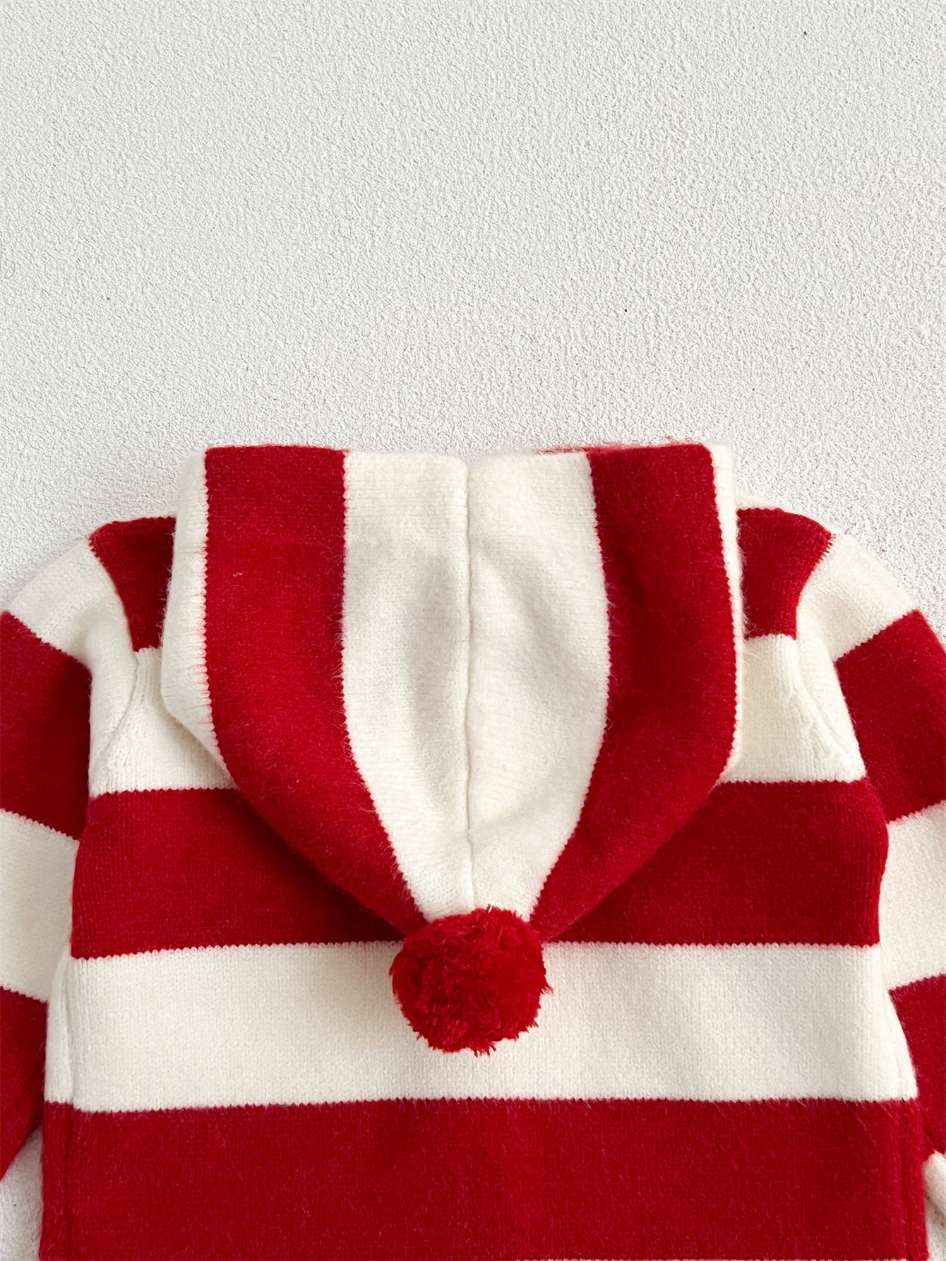 Arrival Baby Kids Girls Striped Color Patchwork Single Breasted Knitwear Hoodie-2