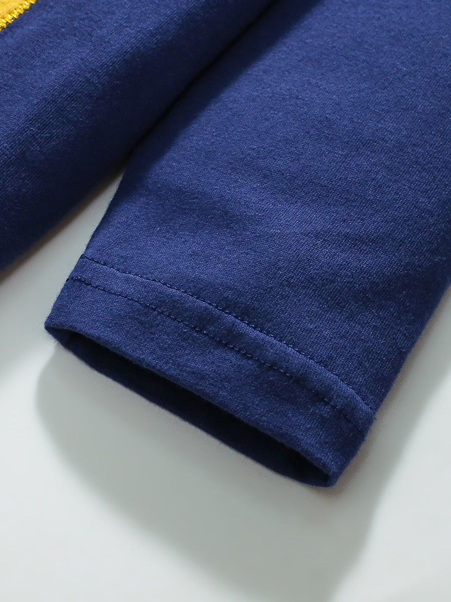 Arrival Autumn Kids’ Shy Teddy Cartoon Pattern Appliqué Embroidery Long Sleeves T-Shirt In European And American Style-3