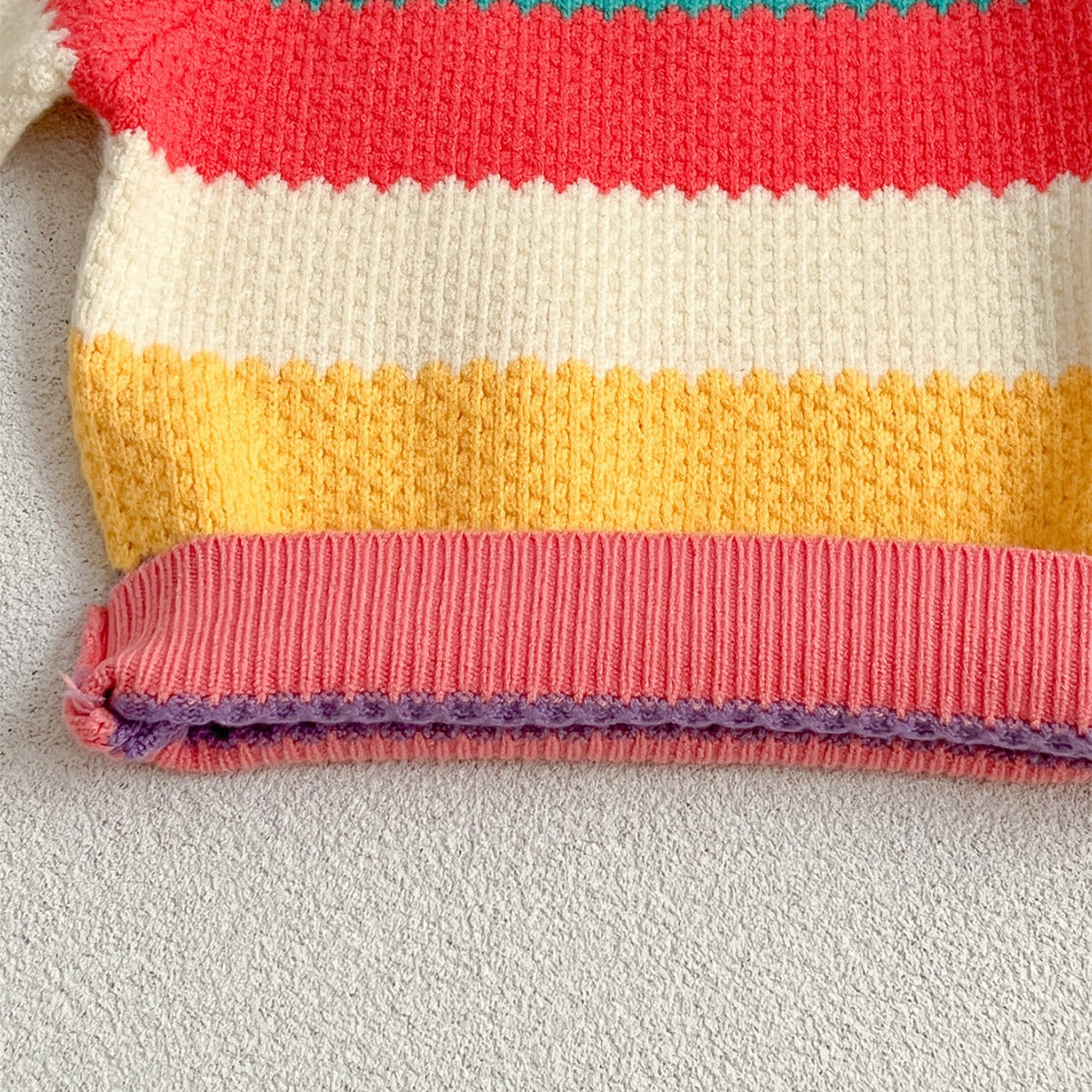 Baby Girl Rainbow Strips Knitting Pullover Sweater