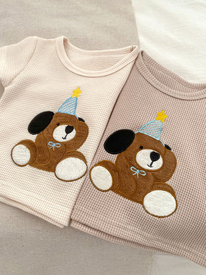 Baby Kids Boys Cute Teddy Pattern Short Sleeves Top And Solid Color Shorts Casual Clothing Set-4