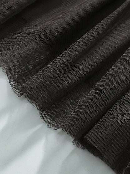 Best Selling Autumn Girls Rainbow And Striped Pattern Crew Neck Long Sleeves Tulle Patchwork Dress-4