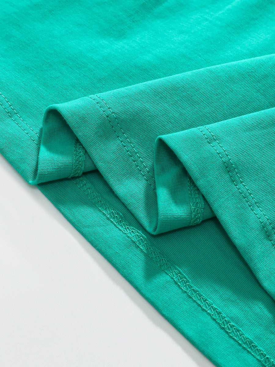 Best Selling Autumn Girls Long Sleeves Cartoon Flowers And Lamb Pattern Crew Neck Dress-4