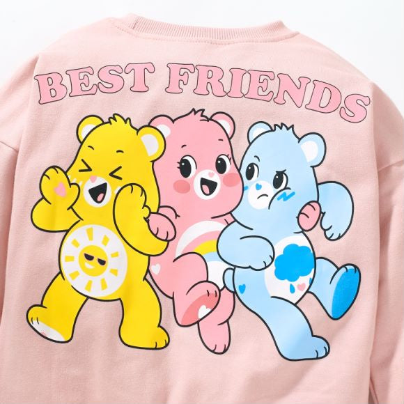 Baby Girl Pink Cartoon Bear Pattern Cotton Hoodie