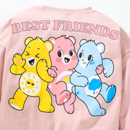 Baby Girl Pink Cartoon Bear Pattern Cotton Hoodie