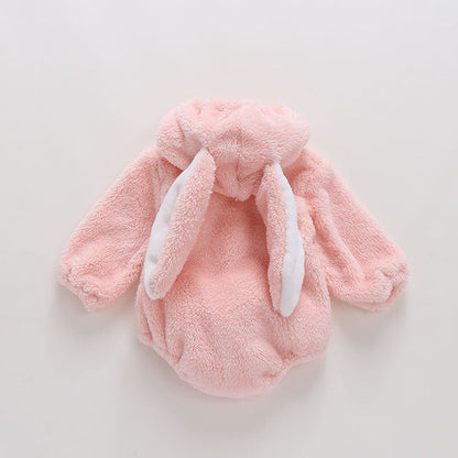 Baby Embroidered Pattern Rabbit Ear Design Thickened Onesies Bodysuit-4