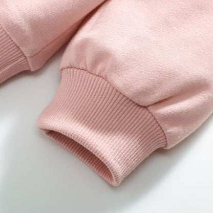 Baby Girl Pink Cartoon Bear Pattern Cotton Hoodie
