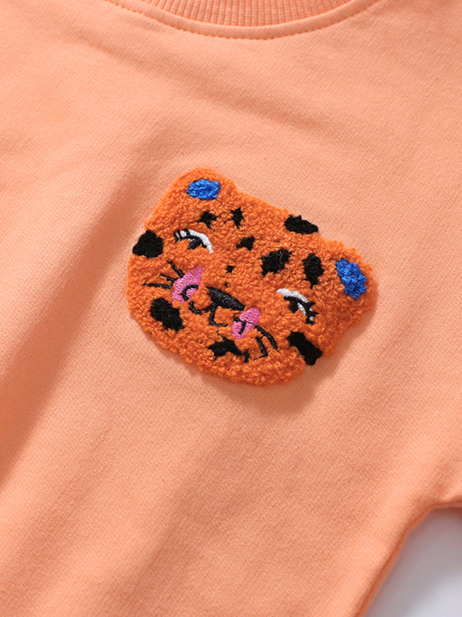 Girls Animals Cartoon Collection Design Top Pullover And Pants Set