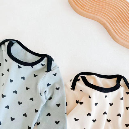Baby Cartoon Print Pattern Soft Onesies Combo Trousers Sets-3