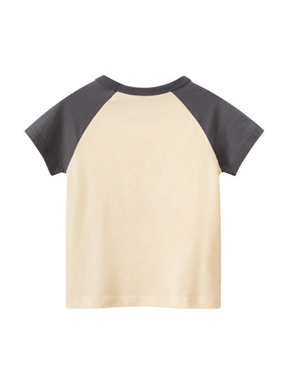 Boys’ Dinosaur And Lion Cartoon Print T-Shirt In European And American Style-4