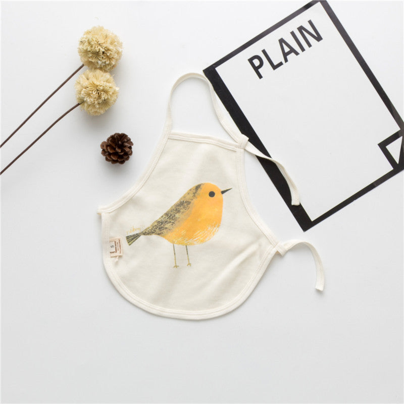 Baby Printed Pattern Belt Design Thin Apron In Summer-6