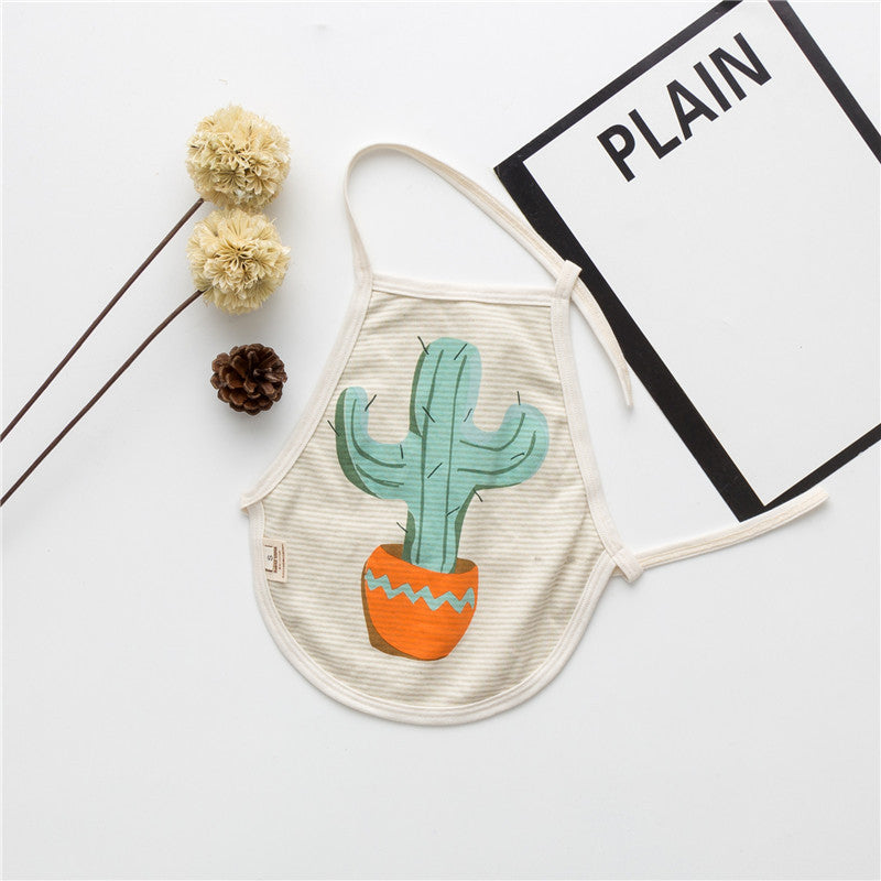 Baby Printed Pattern Belt Design Thin Apron In Summer-5