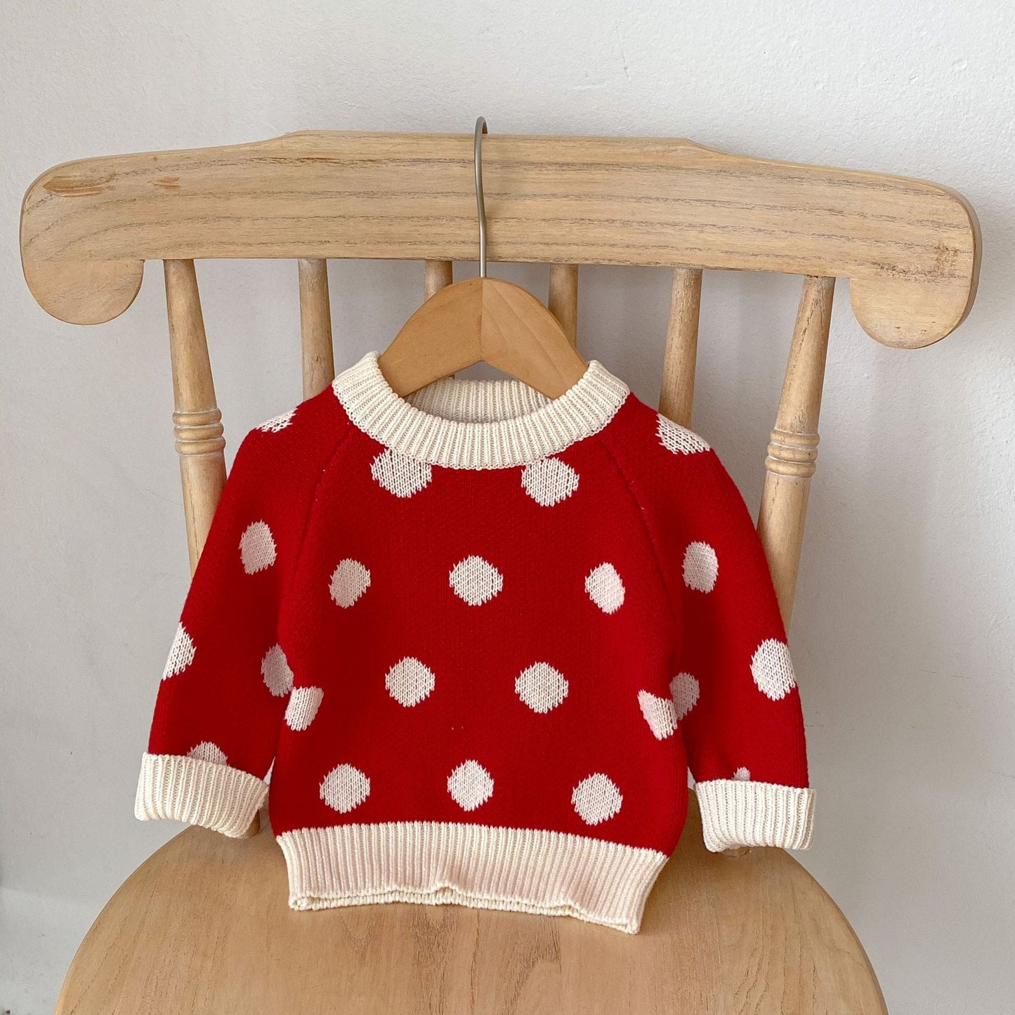 Baby Solid Color Jumpsuit or Dot Graphic Crewneck Sweater-5