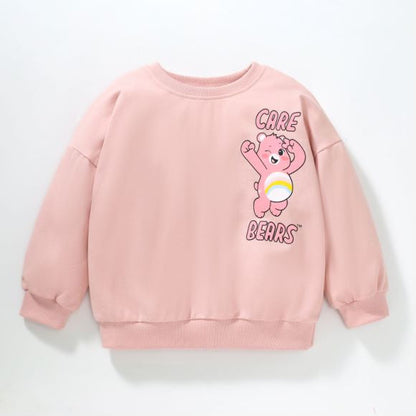 Baby Girl Pink Cartoon Bear Pattern Cotton Hoodie
